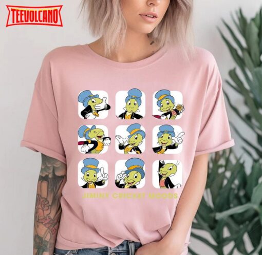 Disney Jiminy Cricket Moods Cute Face Box Up Shirt