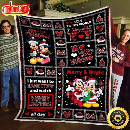 Disney Mickey Mouse Merry Christmas Joy To The World Disney Blanket Christmas