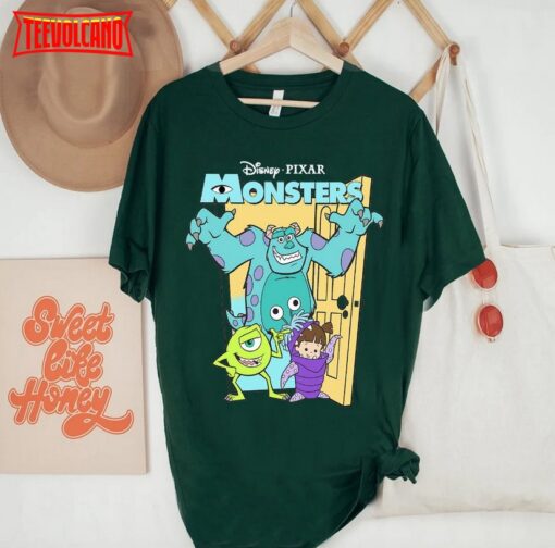 Disney Monsters Inc Mike Sully Boo Group Poster Shirt