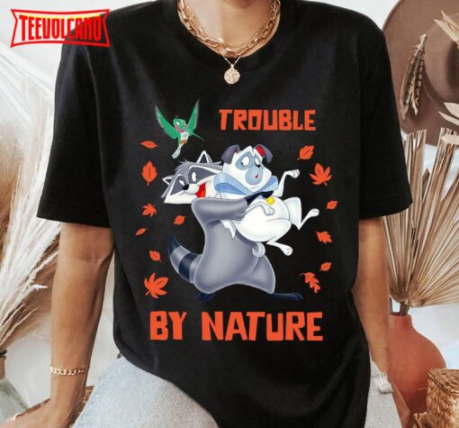 Disney Pocahontas Meeko Percy Flit Trouble By Nature T-Shirt