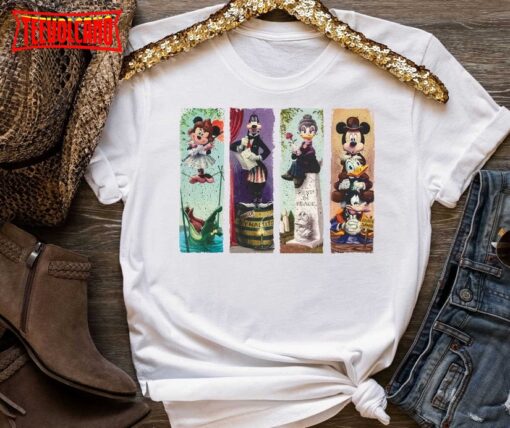 Disney The Haunted Mansion Retro Mickey and Friends Halloween Shirt