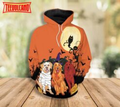 Dog Halloween 3D Pullover Hoodie Shirt, Cute Dog Halloween 3D Hoodie