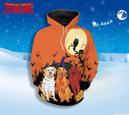 Dog Halloween 3D Pullover Hoodie Shirt, Cute Dog Halloween 3D Hoodie