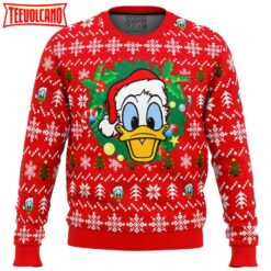 Donald Duck Christmas Head Ugly Christmas Sweater