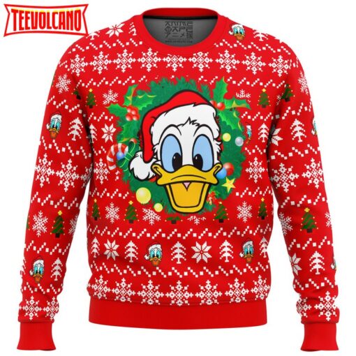 Donald Duck Christmas Head Ugly Christmas Sweater