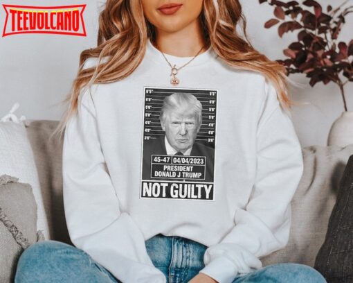 Donald Trump Not Guilty Police Mugshot Shirt, Not Guilty 45-47 President Trump Shirt