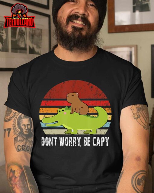 Dont Worry Be Capy, Pet Dad Mom Boy Girl Kids Outfit T-Shirt