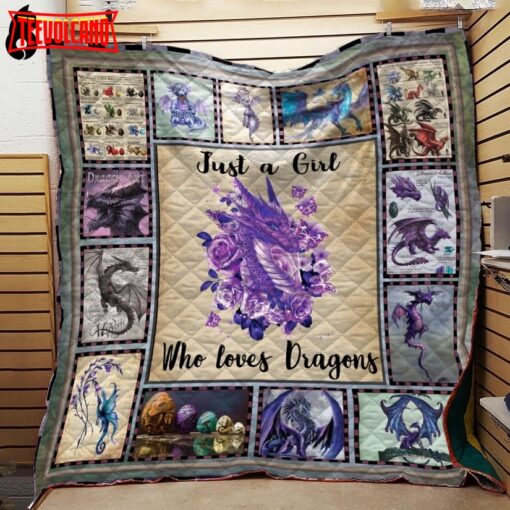 Dragon Girl Love Dragon 3D Quilt Blanket