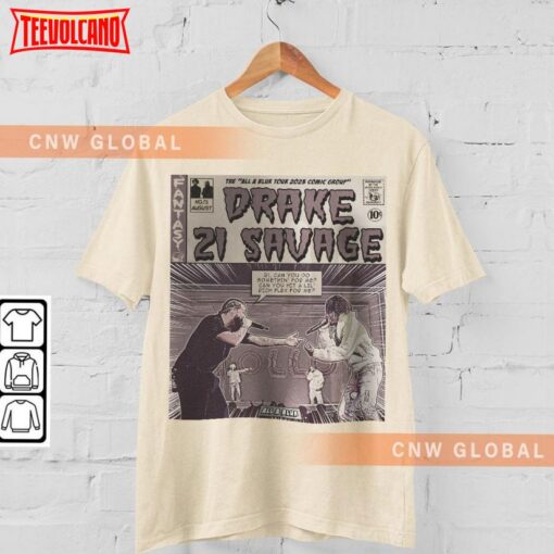 Drake 21 Comic 90S Vintage Merch Book Art Savage All A Blur World Tour T Shirt