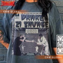 Drake 21 Comic 90S Vintage Merch Book Art Savage All A Blur World Tour T Shirt