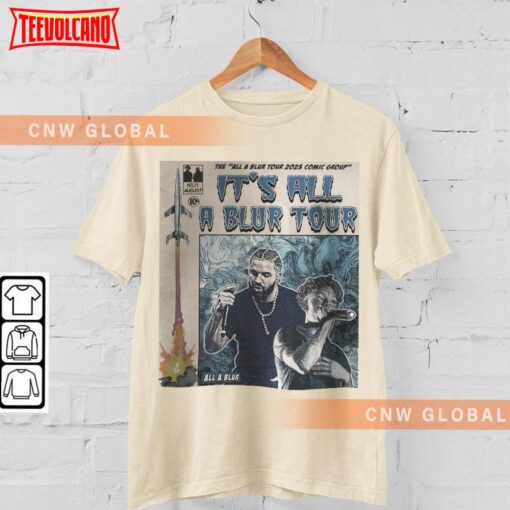 Drake 21 Comic Art Savage All A Blur World Tour Concert Ticket 2023 T Shirt