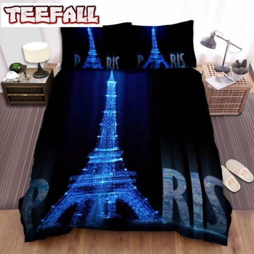 Eiffel Tower Paris Word Design Bed Sheets Duvet Cover Bedding Sets