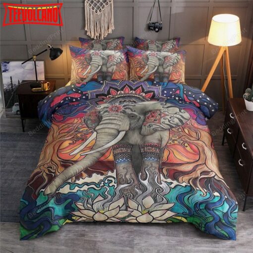 Elephant Flower Pattern Bed Sheets Duvet Cover Bedding Sets