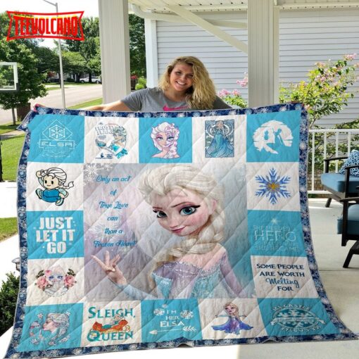 Elsa Frozen Disney Christmas Movie 3d Quilt Blanket