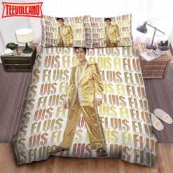 Elvis Presley Wearing A Gold Lam Suit &amp Shoes Duvet Cover Bedding Sets