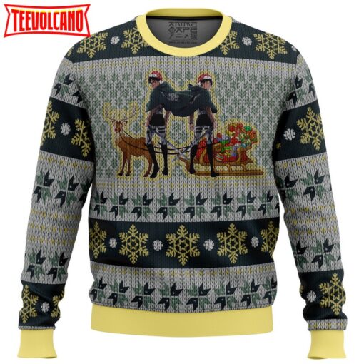 Eren Yeager and Levi Ackerman Attack on Titan Ugly Christmas Sweater