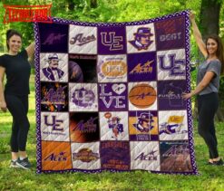 Evansville Purple Aces 3D Customized Quilt Blanket