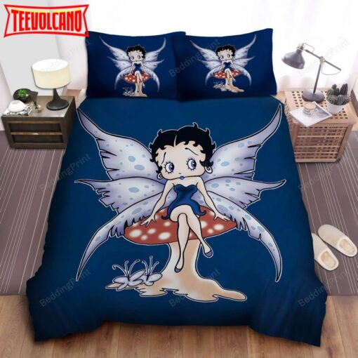 Fairy Betty Boop Sitting On Mushroom Bed Sheets Duvet Cover Bedding Sets