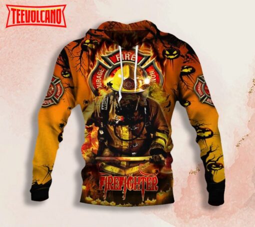 Firefighter Pumpkin Halloween Hoodie 3D