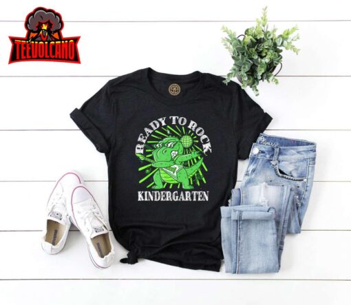 First Day Of Kindergarten T Rex Ready To Rock Kindergarten T-Shirt