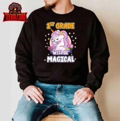 First Grade Will Be Magical Cute Unicorn Rock 1st Grade Girl T-Shirt