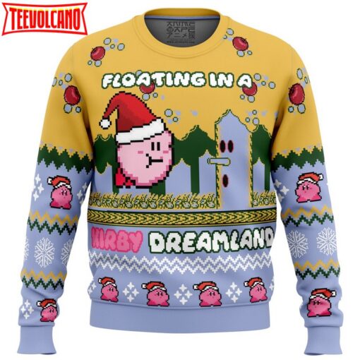 Floating in a Kirby Dreamland Ugly Christmas Sweater