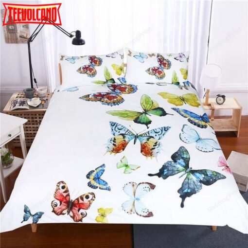 Flying Butterflies Themed Bed Sheets Duvet Cover Bedding Sets