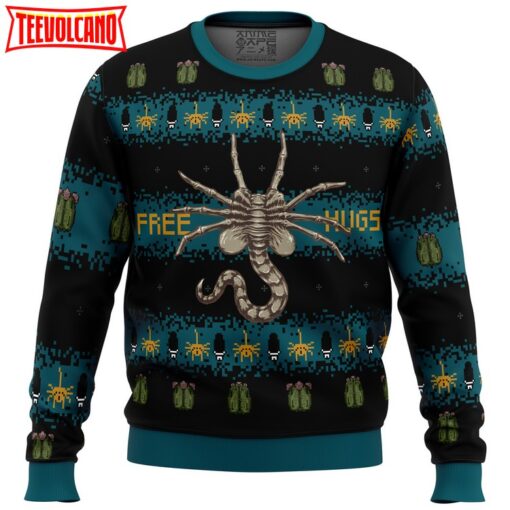 Free Hugs Alien Facehugger Ugly Christmas Sweater