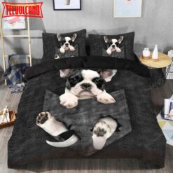 French Bulldog In Pocket Bedding Set For Dog Lovers Duvet Cover &amp Pillow Cases