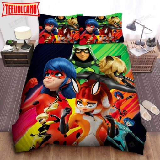 French Miraculous Superhero Team Poster Bed Sheets Duvet Cover Bedding Sets