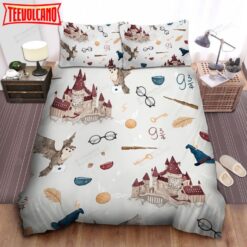 Freshman Harry Potter Wizard Equipment At Hogwarts Pattern Duvet Cover Bedding Sets