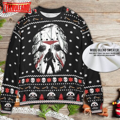Friday The 13th Horror Movie Michael Myers Jason Vooheers 3D Ugly Christmas Sweater