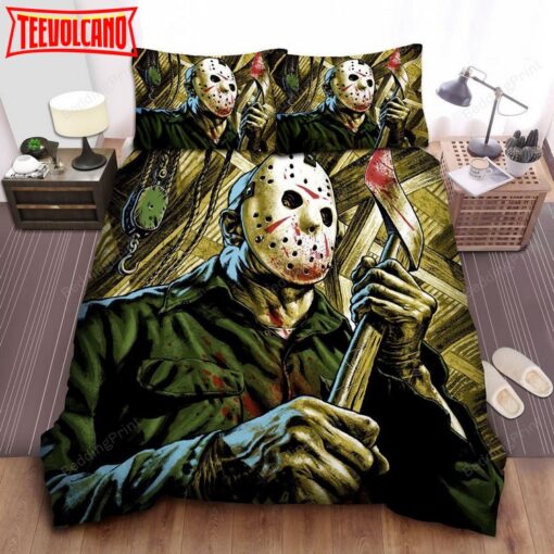 Friday The 13th, Jason And Axe Bed Sheets Duvet Cover Bedding Sets