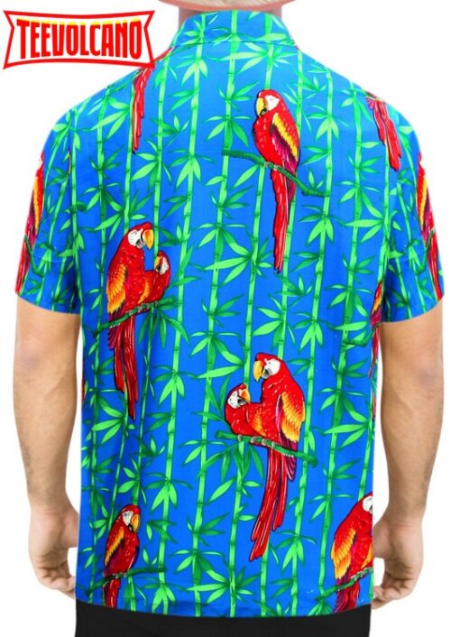 Front Men Casual Beach hawaiian Shirt for Aloha Beach front Short sleeve Blue