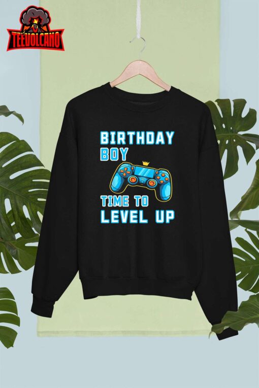 Funny Birthday Boy Time To Level Up, Funny Video Game Boys T-Shirt