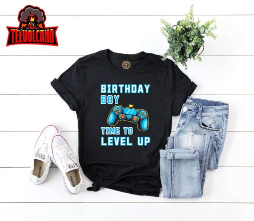 Funny Birthday Boy Time To Level Up, Funny Video Game Boys T-Shirt