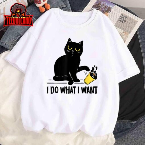 Funny Black Cat I Do What I Want Cat Lover Gifts T-Shirt