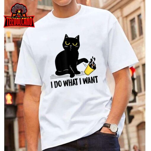 Funny Black Cat I Do What I Want Cat Lover Gifts T-Shirt