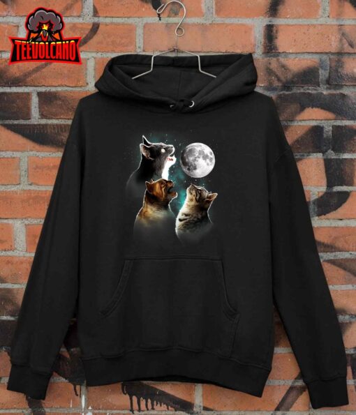 Funny Cat, Cats Meowling At Moon, Cat Owner, Cat Lover, Cat T-Shirt