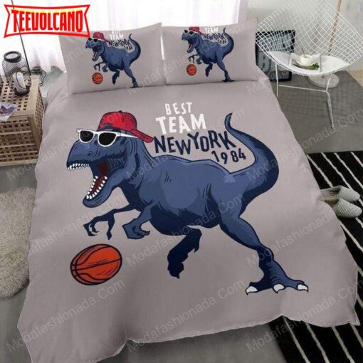 Funny Dinosaurs Basketball Sport Bedding Set