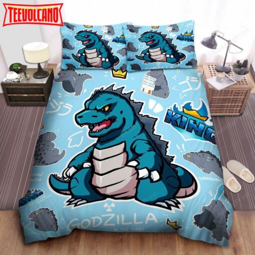 Funny Godzilla King Of The Monsters Drawings Pattern Duvet Cover Bedding Sets