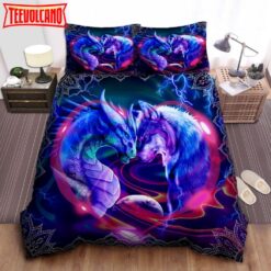 Galaxy Dragon And Wolf Bed Sheets Duvet Cover Bedding Sets