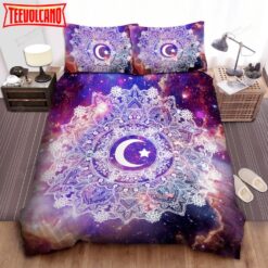 Galaxy Moon Mandala Bed Sheets Spread Duvet Cover Bedding Set