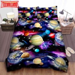 Galaxy Planets In Space Bedding Set Duvet Cover &amp Pillow Cases