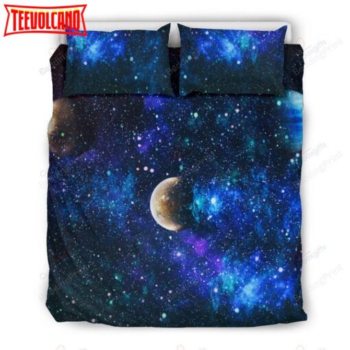 Galaxy Stardust Planet Space Print Bedding Set