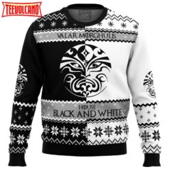 Game of Thrones House Black and White Ugly Christmas Sweater