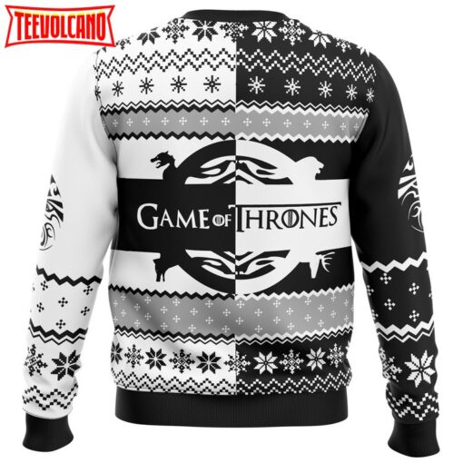 Game of Thrones House Black and White Ugly Christmas Sweater