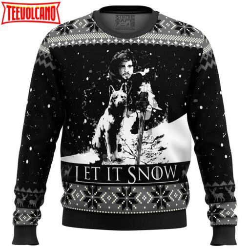 Game of Thrones Let It Snow Black and White Ugly Christmas Sweater