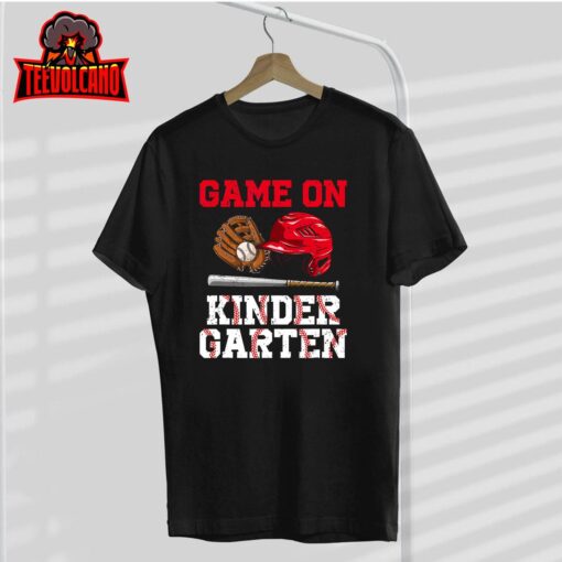 Game On Kindergarten Baseball Back To School Student Kid Boy T-Shirt