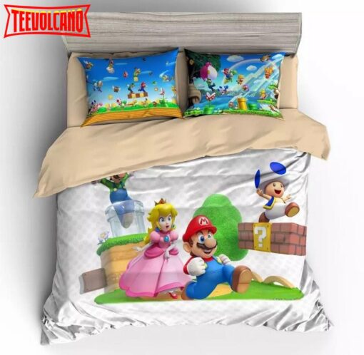 Game Super Mario 3d Land Bedding Set Duvet Cover For Kids